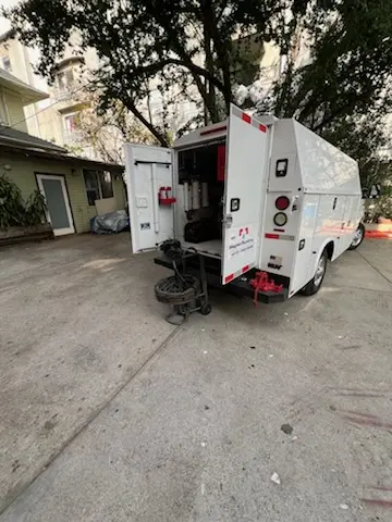 Magnet Plumbing service vehicle on-site for Grease Trap Cleaning in Eagle Rock